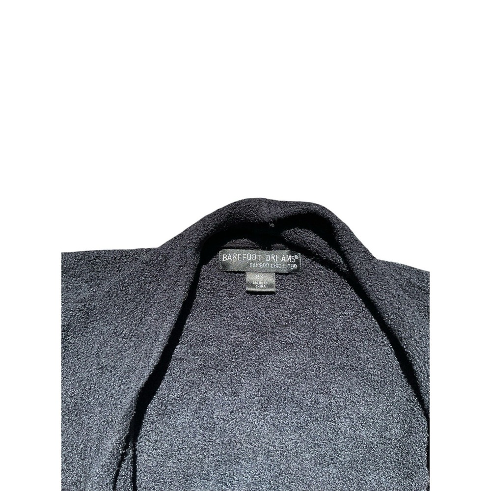Barefoot Dreams Black CozyChic Lite Island Wrap Lounge Cardigan Size 2X XXL Soft - Picture 2 of 7